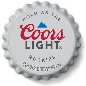 Coors Light Beer Metal Bottle Cap Sign Garage Shop Bar Man Cave Collect LARGE NW